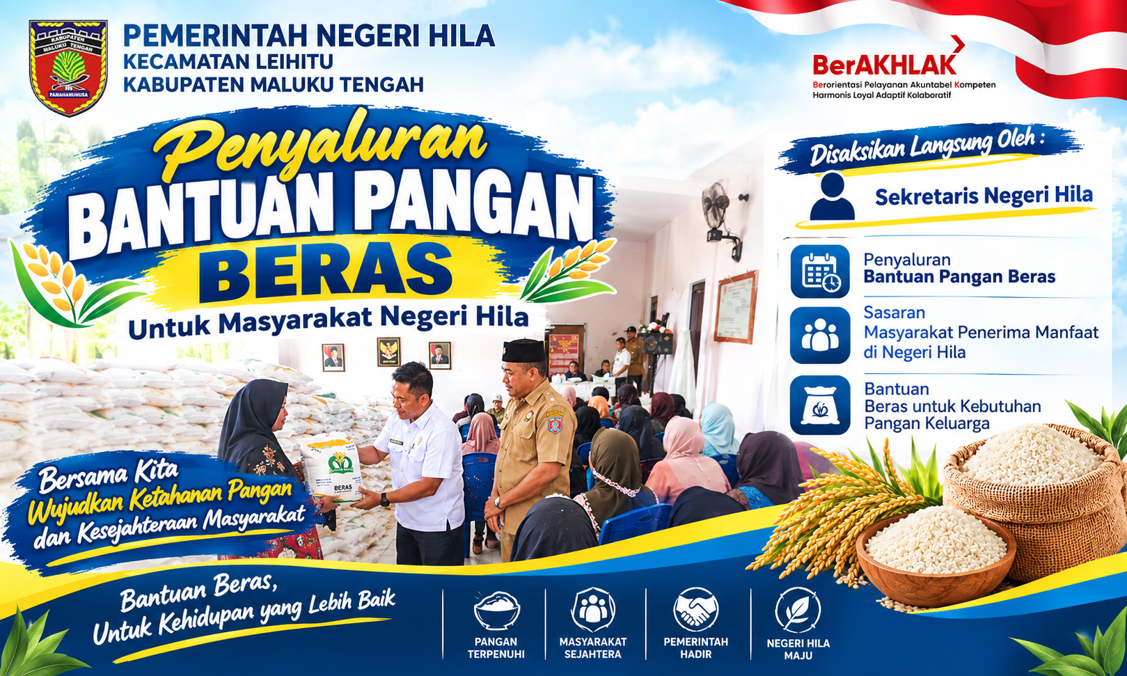 PENYALURAN BANTUAN PANGAN BERAS DI NEGERI HILA
